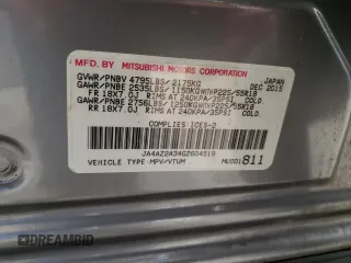2016 Mitsubishi Outlander ES z VIN JA4AZ2A34GZ604519, wystawiony jako Copart lot #54229255 z przebiegiem 153 703 mil mil oraz Szkoda całkowita • Salvage title. Historia ofert i sprzedaży dostępna na DreamBid. Obrazek 13.