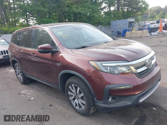 2019 Honda Pilot EX-L z VIN 5FNYF5H5XKB045563, wystawiony jako IAAI lot #42329311 z przebiegiem 46 903 mil mil oraz . Historia ofert i sprzedaży dostępna na DreamBid. Obrazek 1.