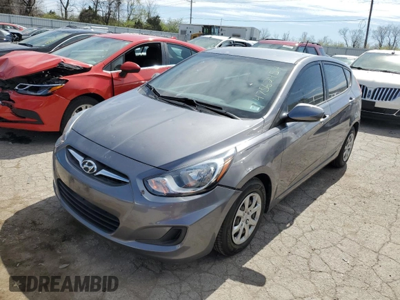 2014 Hyundai Accent GS z VIN KMHCT5AE6EU190507, wystawiony jako Copart lot #47562454 z przebiegiem 29 354 mil mil oraz Szkoda całkowita • Salvage title. Historia ofert i sprzedaży dostępna na DreamBid. Obrazek 1.