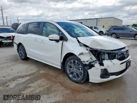 2025 Honda Odyssey Touring with VIN 5FNRL6H88SB001428, listed as a Copart auction lot 53836615 with 14,580 mi miles and Salvage title. Bid and sale history available at DreamBid. Image 4.