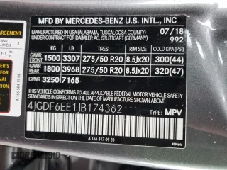 2018 Mercedes-Benz GLS with VIN 4JGDF6EE1JB174362, listed as a Copart auction lot 44164913 with 52,476 mi miles. Bid and sale history available at carsss.com. Image 13.