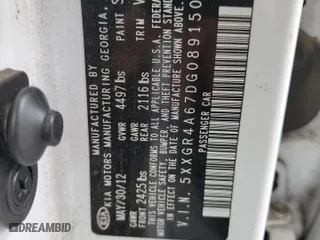 2013 Kia Optima SX w/Limited Pkg with VIN 5XXGR4A67DG089150, listed as a Copart auction lot 52642465 with 215,363 mi miles and Salvage Title. Bid and sale history available at carsss.com. Image 14.