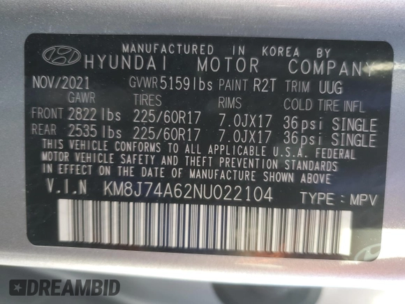 2022 Hyundai NEXO z VIN KM8J74A62NU022104, wystawiony jako Copart lot #86134754 z przebiegiem 24 085 mil mil oraz Szkoda całkowita • Salvage title. Historia ofert i sprzedaży dostępna na DreamBid. Obrazek 13.