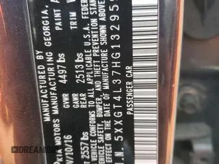 2017 Kia Optima LX z VIN 5XXGT4L37HG132959, wystawiony jako Copart lot #54435505 z przebiegiem Nie podano mil oraz Szkoda całkowita • Salvage title. Historia ofert i sprzedaży dostępna na DreamBid. Obrazek 12.