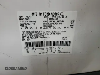2015 Ford Explorer Limited with VIN 1FM5K8F81FGB00762, listed as a Copart auction lot 53069525 with 173,641 mi miles and Salvage Title. Bid and sale history available at DreamBid. Image 13.
