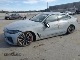2024 BMW i4 M50 with VIN WBY33AW00RFT04066, listed as a Copart auction lot 47520225 with 4,754 mi miles and Salvage Title. Bid and sale history available at carsss.com. Image 1.