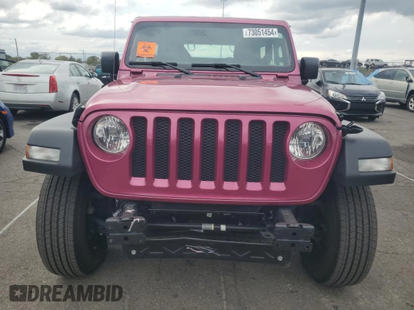 2022 Jeep Wrangler Sport with VIN 1C4HJXAG7NW147909, listed as a Copart auction lot 73051454 with 21,707 mi miles and Salvage Title. Bid and sale history available at DreamBid. Image 5.