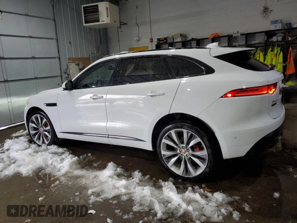 2019 Jaguar F-Pace S with VIN SADCM2FV4KA369008, listed as a Copart auction lot 43822355 with 45,408 mi miles and Salvage Title. Bid and sale history available at DreamBid. Image 2.