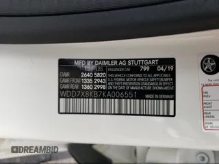 2019 Mercedes-Benz AMG GT 63 S z VIN WDD7X8KB7KA006551, wystawiony jako IAAI lot #41962236 z przebiegiem Nie podano mil oraz . Historia ofert i sprzedaży dostępna na DreamBid. Obrazek 7.