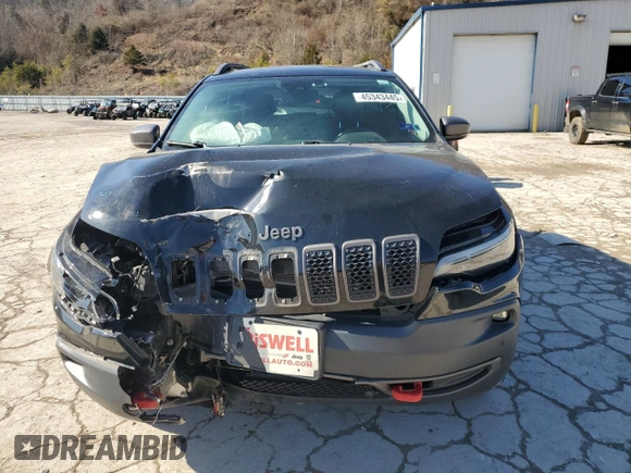 2021 Jeep Cherokee Trailhawk with VIN 1C4PJMBX6MD110109, listed as a Copart auction lot 45343445 with 93,124 mi miles and Salvage title. Bid and sale history available at DreamBid. Image 5.