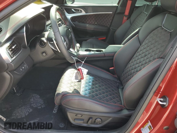 2023 Genesis G70 3.3T with VIN KMTG54TE1PU128010, listed as a Copart auction lot 67628944 with 11,307 mi miles and Salvage Title. Bid and sale history available at carsss.com. Image 7.