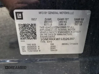 2018 Chevrolet Traverse Premier with VIN 1GNERKKW7JJ126397, listed as a Copart auction lot 69941804 with 50,119 mi miles and Clean Title. Bid and sale history available at carsss.com. Image 14.