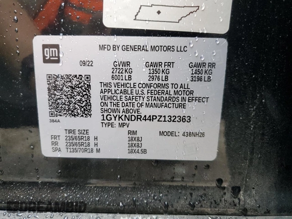 2023 Cadillac XT5 AWD Premium Luxury with VIN 1GYKNDR44PZ132363, listed as a Copart auction lot 78950724 with 12,462 mi miles and Salvage Title. Bid and sale history available at DreamBid. Image 12.