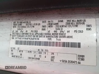 2015 Ford Transit Cargo with VIN 1FTNE1YM4FKA87516, listed as a IAAI auction lot 42901216 with 269,921 mi miles and . Bid and sale history available at DreamBid. Image 25.