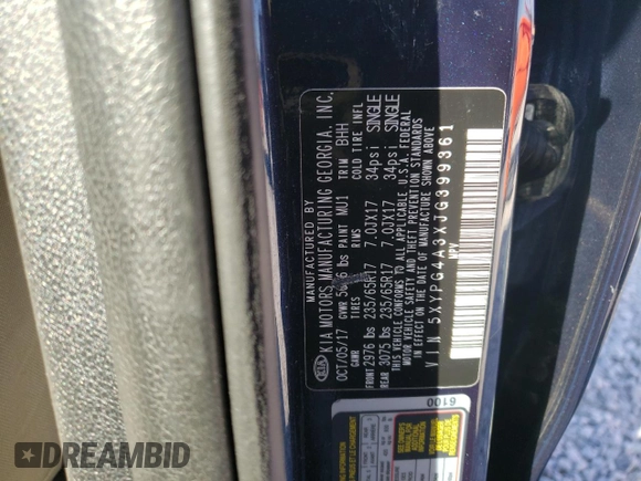 2018 Kia Sorento LX with VIN 5XYPG4A3XJG399361, listed as a Copart auction lot 46844625 with 90,970 mi miles and Salvage Title. Bid and sale history available at carsss.com. Image 13.