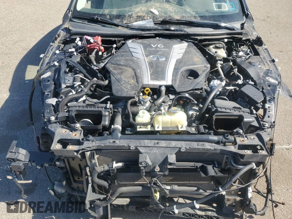 2018 Infiniti Q50 Luxe with VIN JN1EV7AR0JM444764, listed as a Copart auction lot 48258745 with 72,779 mi miles and Salvage Title. Bid and sale history available at carsss.com. Image 12.