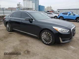 2017 Genesis G90 3.3T Premium with VIN KMHG34JA9HU025421, listed as a Copart auction lot 81075664 with 99,443 mi miles and Salvage Title. Bid and sale history available at carsss.com. Image 4.