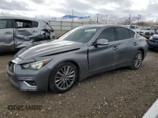 2018 Infiniti Q50 Luxe z VIN JN1EV7AR2JM436892, wystawiony jako Copart lot #45819775 z przebiegiem 78 866 mil mil oraz Szkoda całkowita • Salvage title. Historia ofert i sprzedaży dostępna na DreamBid. Obrazek 1.