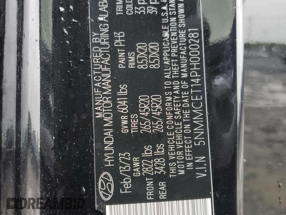 2023 Genesis GV70 Advanced with VIN 5NMMCET14PH000281, listed as a Copart auction lot 57876395 with 24,842 mi miles and Salvage title. Bid and sale history available at DreamBid. Image 13.