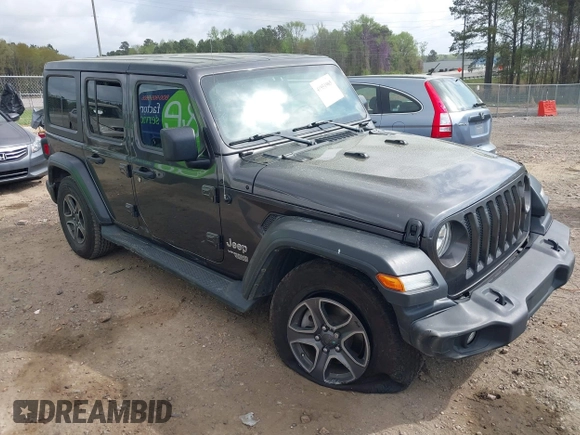 2018 Jeep Wrangler Unlimited Sport S z VIN 1C4HJXDG8JW112639, wystawiony jako IAAI lot #41951965 z przebiegiem 93 853 mil mil oraz . Historia ofert i sprzedaży dostępna na DreamBid. Obrazek 1.