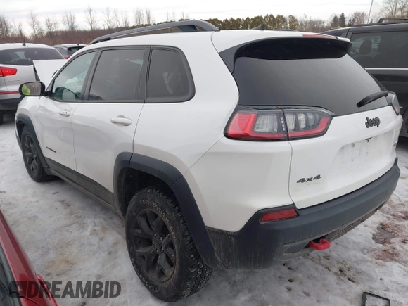 2019 Jeep Cherokee Trailhawk Elite with VIN 1C4PJMBX0KD362287, listed as a IAAI auction lot 41656425 with 87,641 mi miles. Bid and sale history available at carsss.com. Image 3.