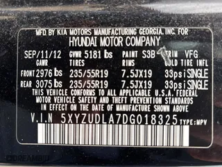 2013 Hyundai Santa Fe 2.0T Sport with VIN 5XYZUDLA7DG018325, listed as a Copart auction lot 54240015 with 116,419 mi miles and Clean Title. Bid and sale history available at carsss.com. Image 10.