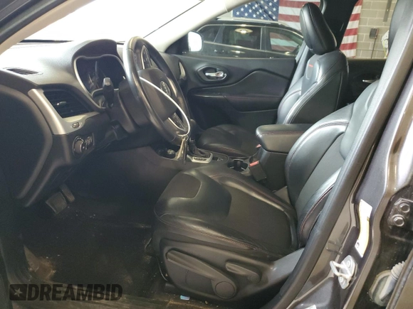 2017 Jeep Cherokee Trailhawk L Plus with VIN 1C4PJMBB6HW564908, listed as a Copart auction lot 72914244 with 0 mi miles and Salvage Title. Bid and sale history available at carsss.com. Image 7.
