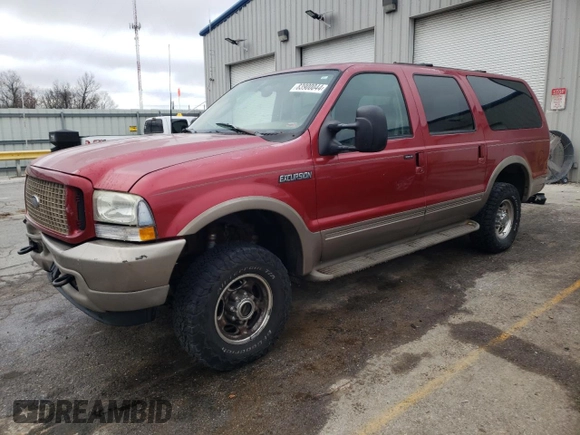 2003 Ford Excursion Eddie Bauer с VIN 1FMNU45S63EC62376, выставлен на аукционе Copart как лот 83900044 с пробегом 212 734 миль миль и Списание • Salvage title. История ставок и продаж доступна на DreamBid. Изображение 1.