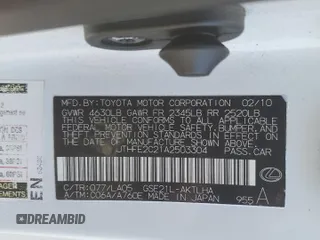 2010 Lexus IS with VIN JTHFE2C21A2503304, listed as a Copart auction lot 49051415 with 57,894 mi miles and Salvage Title. Bid and sale history available at carsss.com. Image 13.