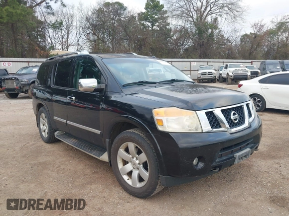 2011 Nissan Armada SV with VIN 5N1BA0ND8BN605841, listed as a IAAI auction lot 41510554 with 212,335 mi miles and . Bid and sale history available at DreamBid. Image 1.