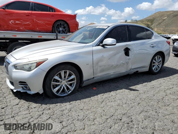 2015 Infiniti Q50 Premium z VIN JN1BV7AP6FM346086, wystawiony jako Copart lot #56973025 z przebiegiem 97 463 mil mil oraz Szkoda całkowita • Salvage title. Historia ofert i sprzedaży dostępna na DreamBid. Obrazek 1.