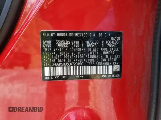 2020 Honda Fit EX z VIN 3HGGK5H85LM720199, wystawiony jako Copart lot #59347795 z przebiegiem 15 663 mil mil oraz Szkoda całkowita • Salvage title. Historia ofert i sprzedaży dostępna na DreamBid. Obrazek 12.