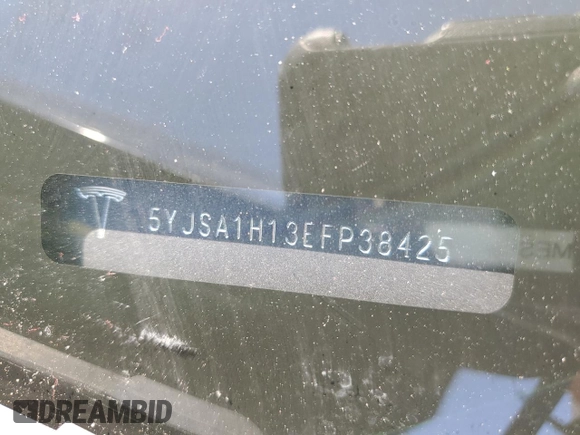 2014 Tesla Model S 60 with VIN 5YJSA1H13EFP38425, listed as a Copart auction lot 54156245 with 183,968 mi miles and Salvage title. Bid and sale history available at DreamBid. Image 12.
