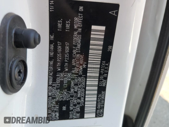 2015 Toyota Sienna LE AAS z VIN 5TDKK3DC6FS560071, wystawiony jako Copart lot #59883805 z przebiegiem 125 292 mil mil oraz Szkoda całkowita • Salvage title. Historia ofert i sprzedaży dostępna na DreamBid. Obrazek 13.