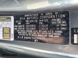2022 Kia Carnival SX with VIN KNDNE5H39N6091132, listed as a Copart auction lot 70006644 with 63,958 mi miles and Salvage Title. Bid and sale history available at carsss.com. Image 14.