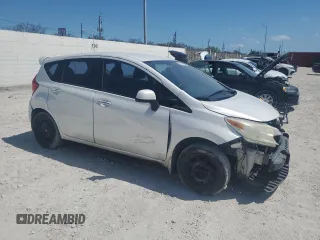 2014 Nissan Note S Plus with VIN 3N1CE2CP6EL371860, listed as a Copart auction lot 53370445 with 201,568 mi miles and Salvage Title. Bid and sale history available at DreamBid. Image 4.