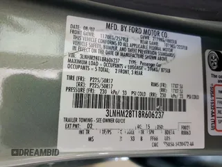 2008 Lincoln MKZ с VIN 3LNHM28T18R606237, выставлен на аукционе Copart как лот 60842745 с пробегом 56 429 миль миль и Списание • Salvage title. История ставок и продаж доступна на DreamBid. Изображение 12.