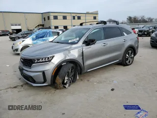 2023 Kia Sorento Hybrid EX with VIN KNDRHDLG9P5223960, listed as a Copart auction lot 45123105 with 84,581 mi miles and Salvage Title. Bid and sale history available at carsss.com. Image 1.