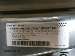 2018 Audi A3 Sedan Premium Plus with VIN WAUJ8GFF8J1089052, listed as a Copart auction lot 48785904 with 47,397 mi miles. Bid and sale history available at carsss.com. Image 13.