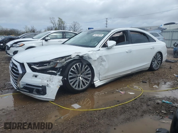 2019 Audi A8 z VIN WAU8DAF87KN018640, wystawiony jako Copart lot #54318975 z przebiegiem Nie podano mil oraz Szkoda całkowita • Salvage title. Historia ofert i sprzedaży dostępna na DreamBid. Obrazek 1.