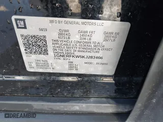 2019 Chevrolet Traverse LS with VIN 1GNERFKW5KJ283466, listed as a IAAI auction lot 41695373 with 109,401 mi miles. Bid and sale history available at carsss.com. Image 9.
