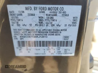 2009 Mercury Mariner Premier z VIN 4M2CU87729KJ12913, wystawiony jako Copart lot #81234994 z przebiegiem 194 091 mil mil oraz Szkoda całkowita • Salvage title. Historia ofert i sprzedaży dostępna na DreamBid. Obrazek 13.