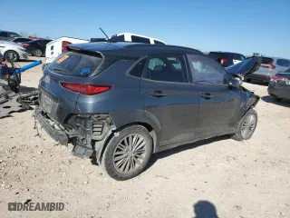 2021 Hyundai Kona SEL with VIN KM8K22AA2MU738964, listed as a Copart auction lot 46850085 with 66,243 mi miles and Salvage Title. Bid and sale history available at carsss.com. Image 3.