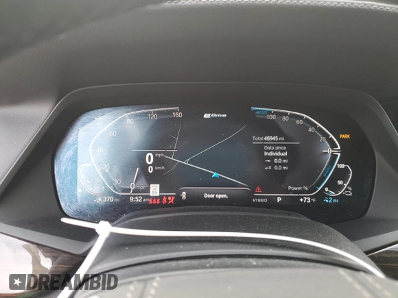 2021 BMW X5 xDrive45e with VIN 5UXTA6C02M9F50974, listed as a Copart auction lot 56358745 with 46,945 mi miles and Salvage title. Bid and sale history available at DreamBid. Image 9.