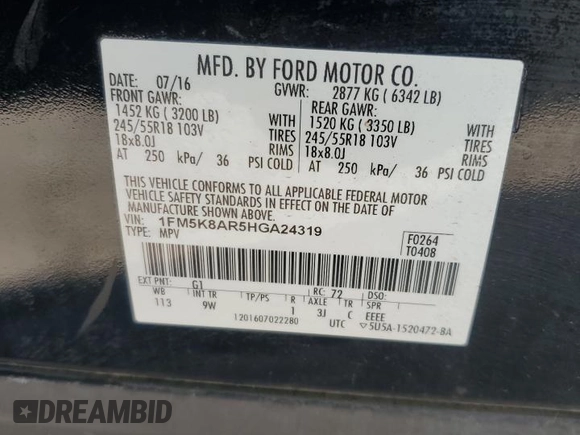 2017 Ford Police Interceptor Utility with VIN 1FM5K8AR5HGA24319, listed as a Copart auction lot 62778735 with 148,311 mi miles and Salvage title. Bid and sale history available at DreamBid. Image 14.