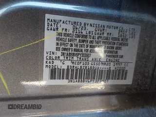 2023 Nissan Sentra S with VIN 3N1AB8BV6PY303907, listed as a IAAI auction lot 41606679 with 226,214 mi miles and . Bid and sale history available at DreamBid. Image 9.