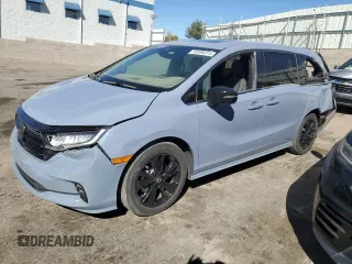 2023 Honda Odyssey Sport with VIN 5FNRL6H77PB052532, listed as a Copart auction lot 50596275 with 23,457 mi miles and Salvage Title. Bid and sale history available at carsss.com. Image 1.