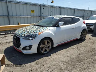 2013 Hyundai Veloster Turbo w/Black Int with VIN KMHTC6AE0DU130971, listed as a Copart auction lot 53192685 with 77,482 mi miles and Clean Title. Bid and sale history available at carsss.com. Image 1.