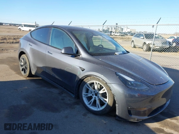 2023 Tesla Model Y Long Range with VIN 7SAYGAEEXPF714760, listed as a IAAI auction lot 41748398 with 49,802 mi miles and . Bid and sale history available at DreamBid. Image 1.