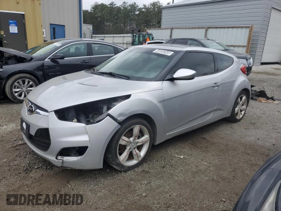 2012 Hyundai Veloster w/Red Int with VIN KMHTC6AD2CU021143, listed as a Copart auction lot 44055345 with Not provided miles and Clean title. Bid and sale history available at DreamBid. Image 1.